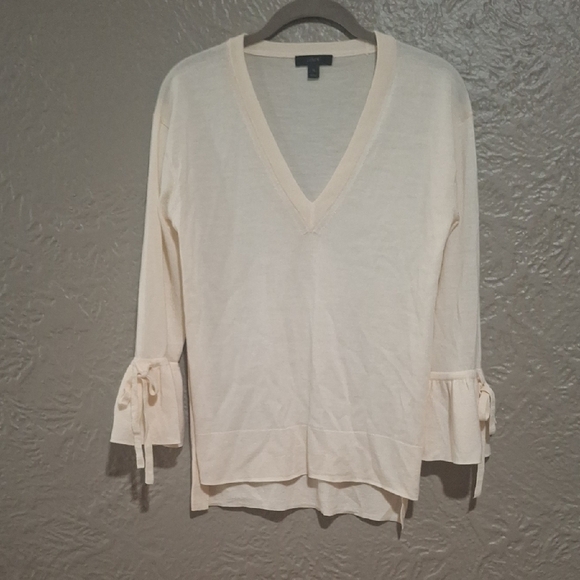 J. Crew Wome's Cream Knit Top Size XS - Picture 5 of 10
